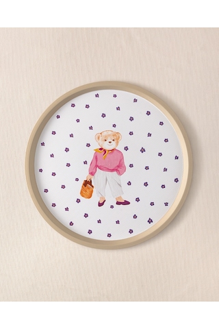Madame Coco Patrice Bear Yuvarlak Tepsi 1kteps199436x36x1,5 Cm-mor