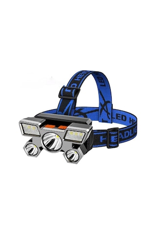 DailyLink 5LED Dahili Pil USB Şarj Edilebilir Kafa Feneri Lambası Siyah
