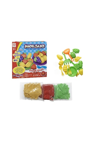 Magıc Sand Fresh Fruıt Kinetik Kum Oyun Seti/ Meyve Kalıplı Oyun Kumu 681 Gr Çok Renkli