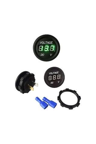 Speeduf Dc7v-30v Led Panel Mini Dijital Voltmetre - Yeşil