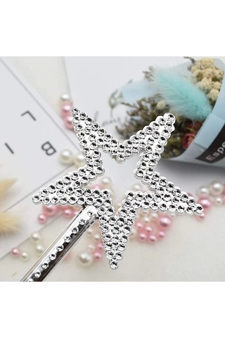 Yıldız Model Peri Asası Melek Asası Prenses Asası Metalize Gümüş Renk Lisinya Diğer