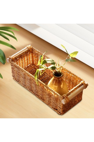 Suntek Magideal Taklit Rattan Sepetleri Depolama Sepeti Kutusu Ev Bar M