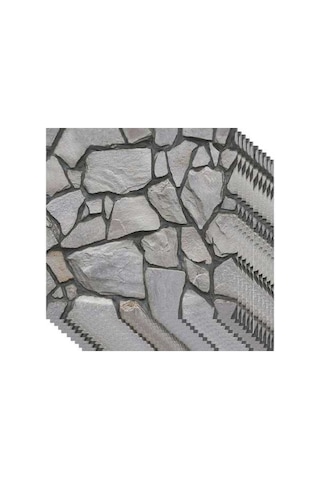 Opulentliving Ekonomik 3d Taş Duvar Kağıdı - Pvc Yapışkan Mobilya Dekorasyonu, 10 Parça Set