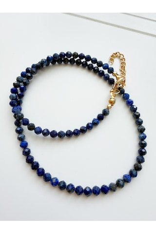 Lapis Lazuli Taşı Kolye Gold