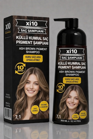 Xi10 Küllü Koyu Kumral 7.1 Beyaz Kapatıcı Şampuan 300 ML Xi10 Küllü Koyu Kumral 7.1 Beyaz Kapatıcı Şampuan 300 ML