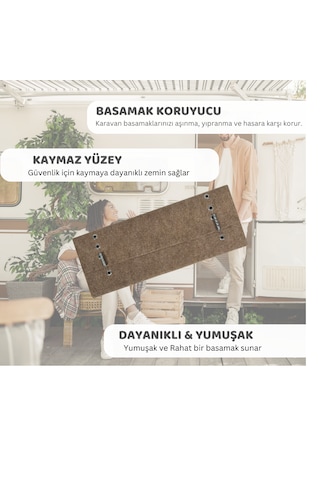 Beylini Dayanıklı Karavan Basamak Koruyucu Halı 45 x 45