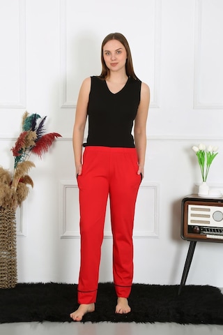 Akbeniz Kadın Pamuk Penye Cepli Tek Alt Pijama Kırmızı 27512-kırmızı Kırmızı