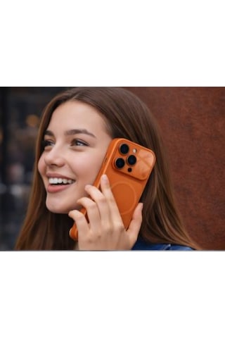 Ag Glass Apple Uyumlu iPhone 16 Pro Max Telefon Kılıfı Turuncu