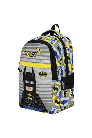 Beslenmeli Erkek Okul Çantası Gri 555batman-2 Gri