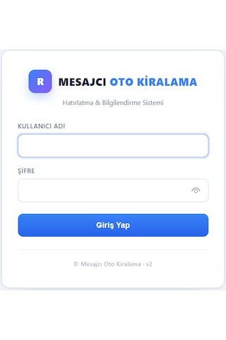 Mesajcı Oto Kiralama Otomatik E-posta Hatırlatma Ve Müşteri Bilgilendirme Sistemi