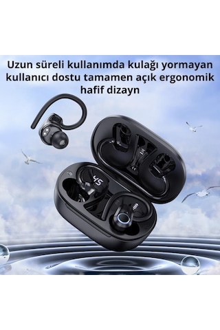 Bluetooth Vers.5.3 Kancalı 500mah Kulakiçi Bluetooth Kulaklık Hıfı Şarj Götergeli Stereo Kulaklık