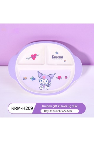 Jian Fan Gıdasinıfıçocuk Sofra Takımıçocuk Yemek Tabağı Karikatür Yüksek Gorünümlüsevimli Kase Mor