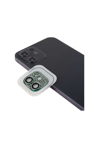Apple Uyumlu iPhone 12 Mini Zore Cl-08 Kamera Lens Koruyucu Koyu Yeşil