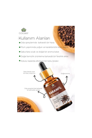 Goomy Karanfil Uçucu Yağı 10 Ml %100 Saf Ve Doğal Clove Bud Essential Oil