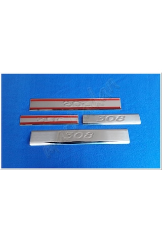 Peugeot 308 Krom Kapı Eşiği Baskı 2007-2013 4 Parça Paslanmaz Çel