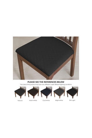 Geekyou 4'lü Siyah Rombik Desenli Elastik Koltuk Kılıfı - Ev Ve Dış Mekan İçin, 35-53cm Ölçü Aralığı, Makine Yıkabilir Siyah