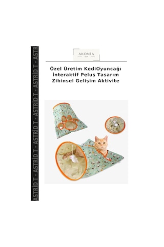 Özel Üretim Kedioyuncağı İnteraktif Peluş Tasarım Zihinsel Gelişim Aktivite