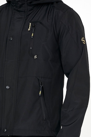 Sivaist Yeni Sezon Erkek Siyah Softshell Kapüşonlu Iç Cepli Mont