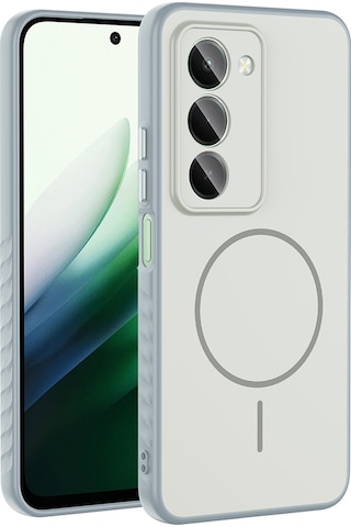 Redmi 15 Kılıf M-safe Şarj Özellikli Zore Tea Kapak - Gümüş Gümüş