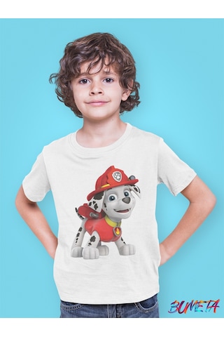 Bumeta Paw Petrol Marsal Karakter Characters Çocuk Tişört T-shirt Beyaz
