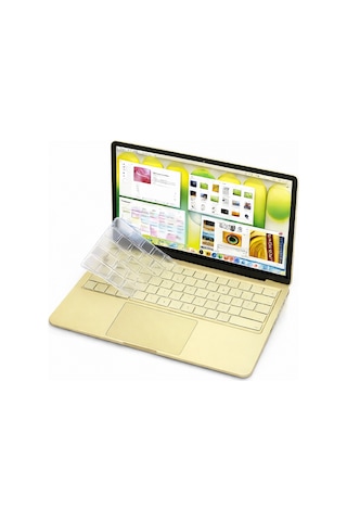 Apple Uyumlu MacBook Neo 13inç A18 Pro A3404 Klavye Koruyucu Şeffaf Silikon Ped Renksiz