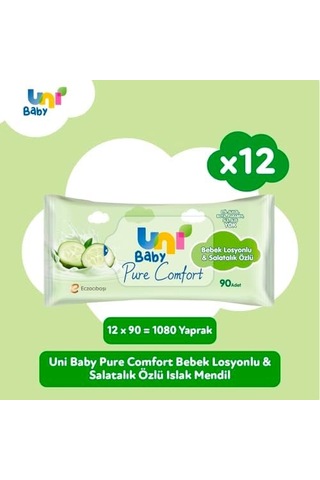 Bebek Losyonlu ve Salatalık Özlü Islak Mendil 12x90 1080 Yaprak