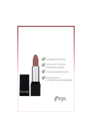 Note Cosmetique Mattever Lipstick Yarı Mat Saten Bitişli Ruj 08 Unconventional Rose - Koyu Nude
