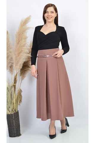 Soralline Bayan Etek Etamin Desen Baharlık 755 Gül Kurusu Gül Kurusu Gülkurusu