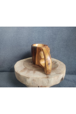Kuksa Ceviz Ağacı Kalp Kabartmalı 190 Ml Çok Renkli