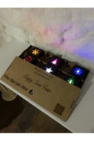 Yılbaşı Ağacı Işıklı Süsler Siyah