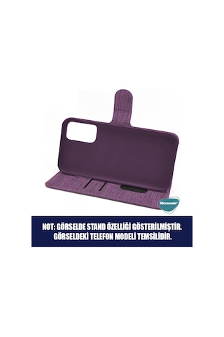 Microsonic Samsung Uyumlu Galaxy M12 Kılıf Fabric Book Wallet