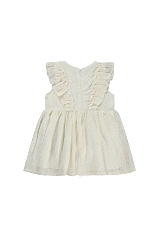 Civil Baby Dantel Bel Fiyonklu 6-18 Ay Elbise - Ekru