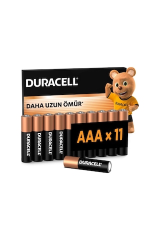 Duracell Basıc Aaa İnce Alkalin Kalem Pil 11'li Paket 1,5v