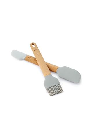 Emsan Soft Silikon Fırça Spatula Seti Gri