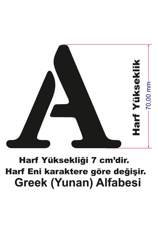 Stencil Harf Boyama Şablonu X034-greek Alfabesi Harf Yüksekliği 7 Cm