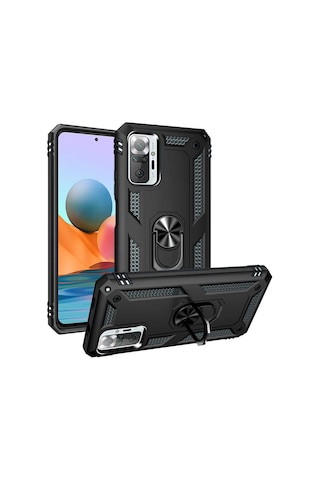 Xiaomi Redmi Note 10 Pro Yüzüklü Standli Vega Kilif Ekran Koruyu 510330651