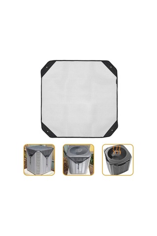 Gajeena Nylon Ağ Desenli Klima Koruması - Rüzgar Ve Toz Koruma, 4 Sabit Kanca İle Kolay Kurulum, Siyah, 71x71x1cm