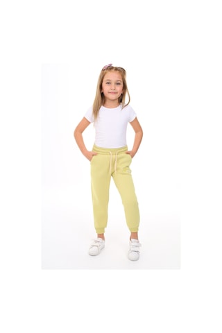 Toontoy Kız Çocuk Nakış Baskılı Beli Paçası Lastikli Cepli Basic Jogger Eşofman Altı 2 İplik Açık Yeşil