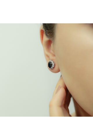 Lova Pırlantalı Oval Safir Anturaj Küpe - 3050007
