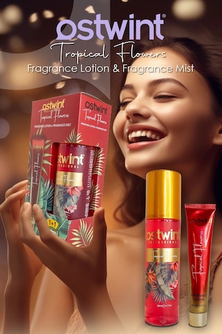 Tropical Flower Vücut Spreyi 200ml Vücut Kremi 50ml Ferahlatıcı Deniz Esintisi Çiçeksi Parfüm Kokusu