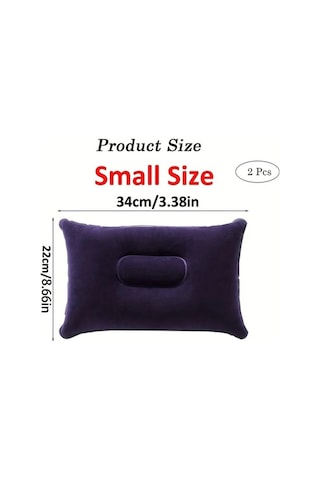 Trendooze Sunshine022 Siyah 2li Şişme Kamp Yastığı Seyahat Ofis Hiking Taşınabilir Siyah