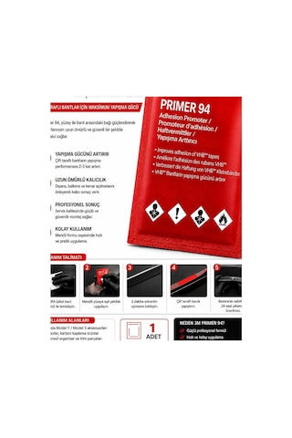 3m Primer 94 Bant Yapıştırıcı Arttırıcı Kuvvetlendirici Primer Mendil 1adet Evimdeyokyok