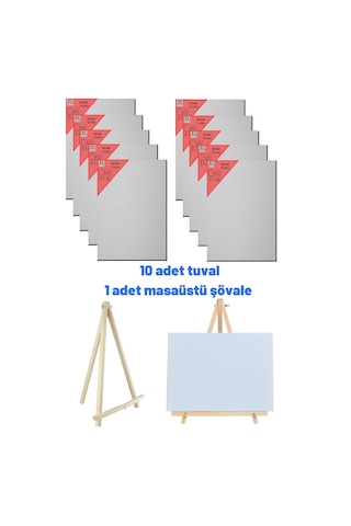 10 Adet Tuval, Resim Tuvali Seti, Tual Ve Şövale, Ressam Tuval Şövalye Seti
