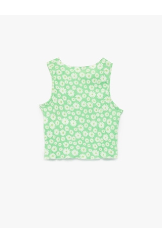 Koton Çiçekli Crop Yeşil Kız Çocuk Bluz 6skg60076ak Yeşil