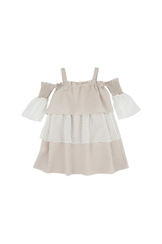 Bestkids Kız Çocuk Çizgili Katlı Elbise 001