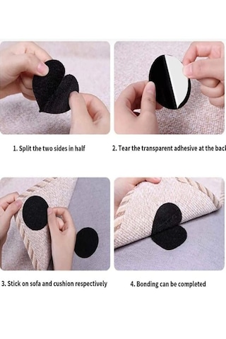 10 Lu Paket Kaydırmaz Cırt Sabitleyici Halı, Kilim Ve Koltuk Örtüsü İçin Yapışkanlı Ve Yıkanabilir