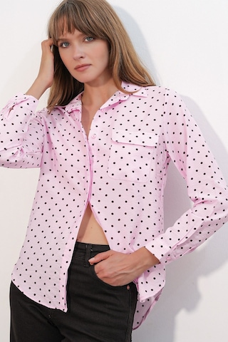 Hiccup Bdart Oversize Puantiyeli Dokuma Gömlek Toz Pembe