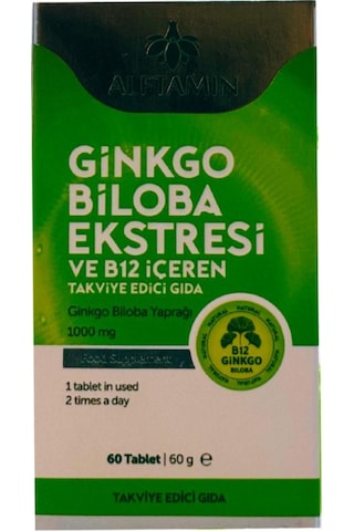 Alftamin Ginkgo Biloba Ve B12 İçeren Takviye 1100 Mg 60 Tablet