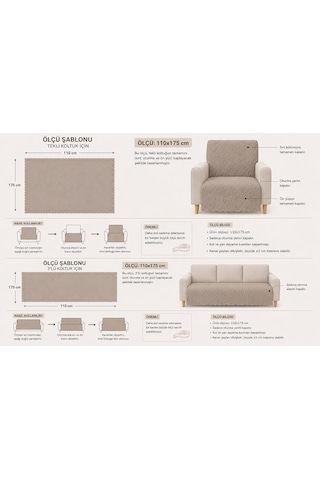 Sycamore Home Tekli Koltuk Örtüsü 110x175 Cm 3 Lü Koltuk Oturma Yeri Örtüsü Şönil Jakarlı Kaymaz Yıkanabilir Koltuk Örtüsü Antrasit