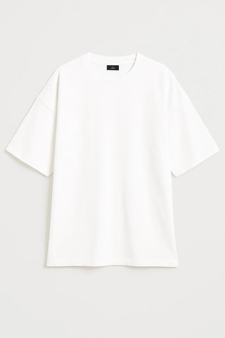 Markapia Woman Kadın Bisiklet Yaka Oversize %100 Pamuk T-shirt Beyaz Xs